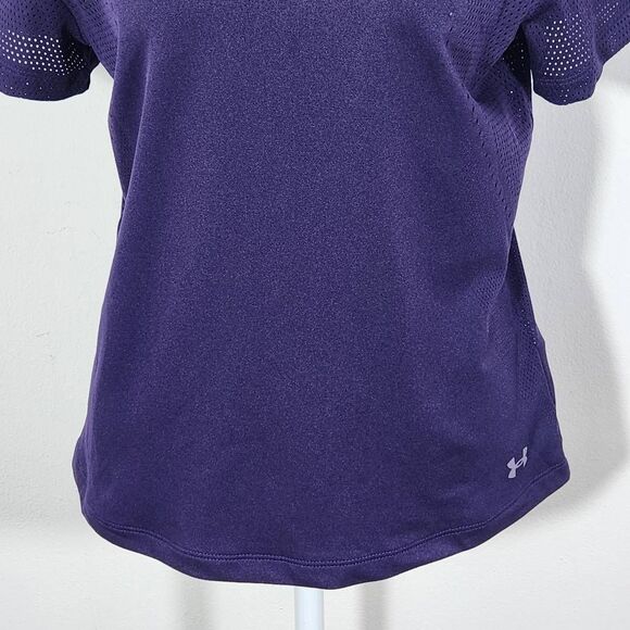Under Armour Purple Activewear Top Size Medium UA Purple Fitted Athletic Tee - Picture 3 of 9